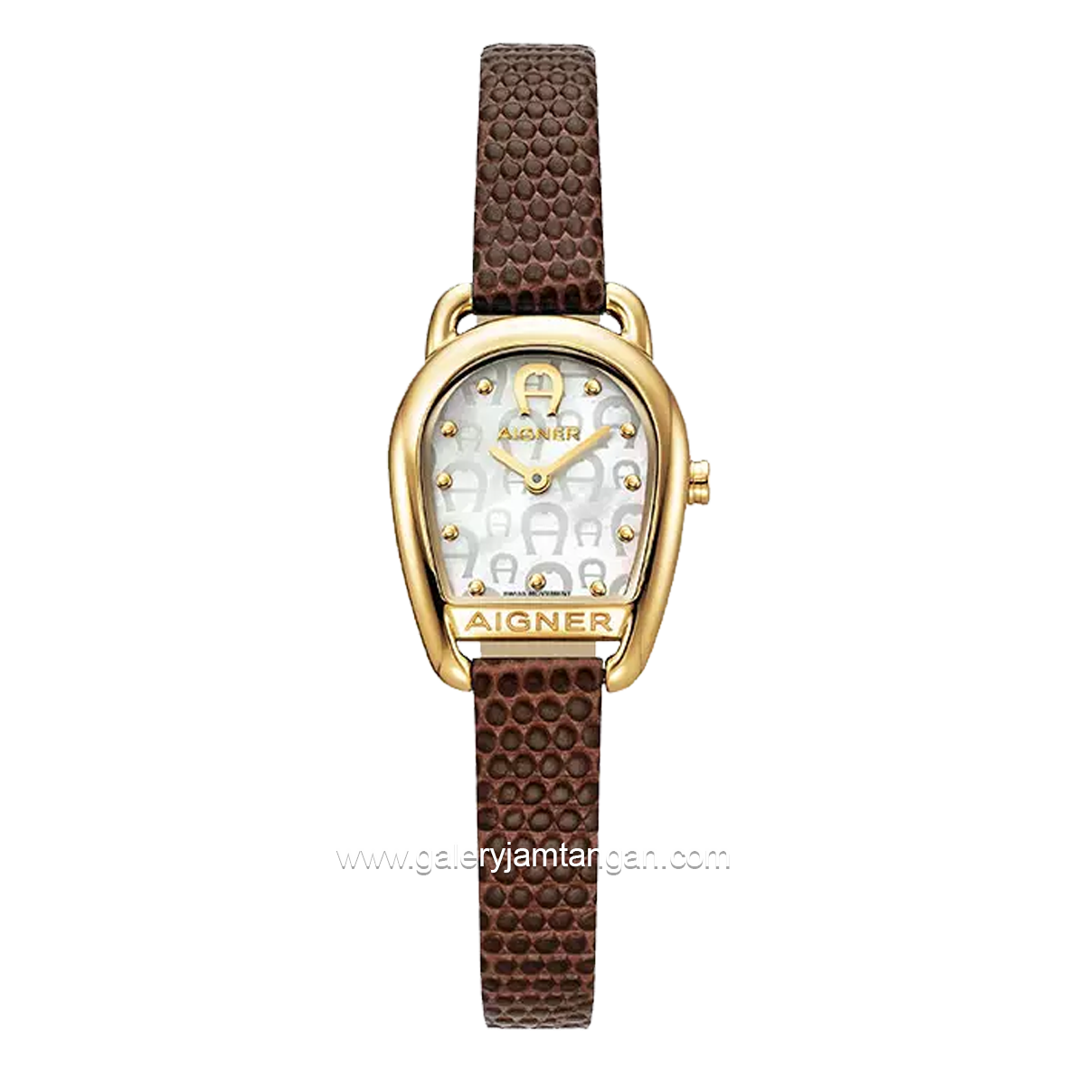 AIGNER HERMADA II AGW.281002.C Brown Gold Leather Strap