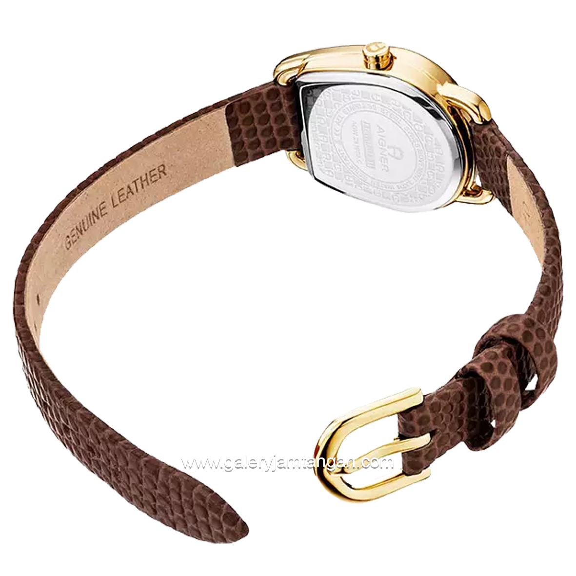 AIGNER HERMADA II AGW.281002.C Brown Gold Leather Strap