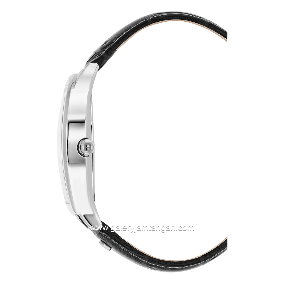 AIGNER SIENA AGW.244001 Black Silver Leather Strap Swiss Made