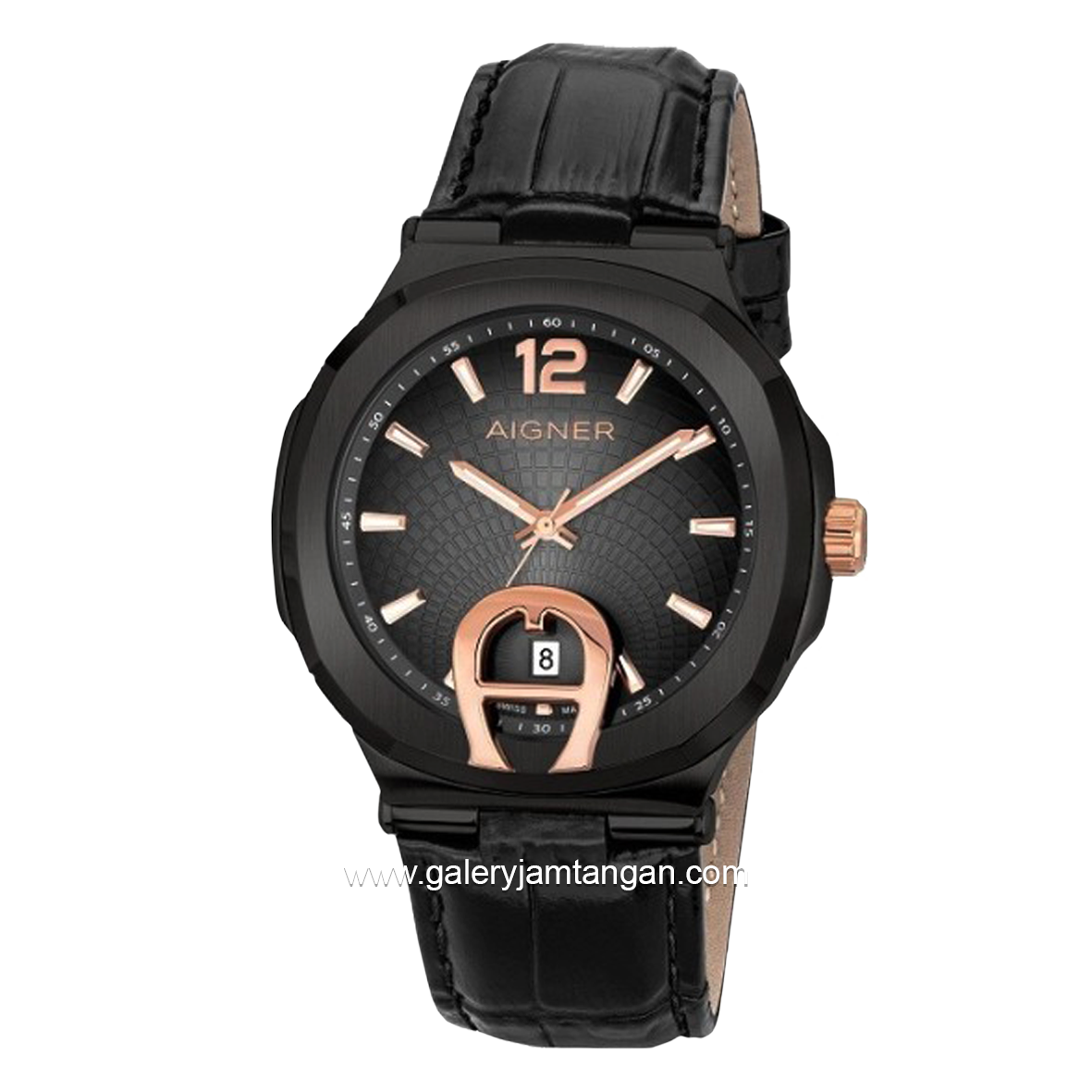 AIGNER TAVIANO A113126 Black Leather Watch Series Swiss Made