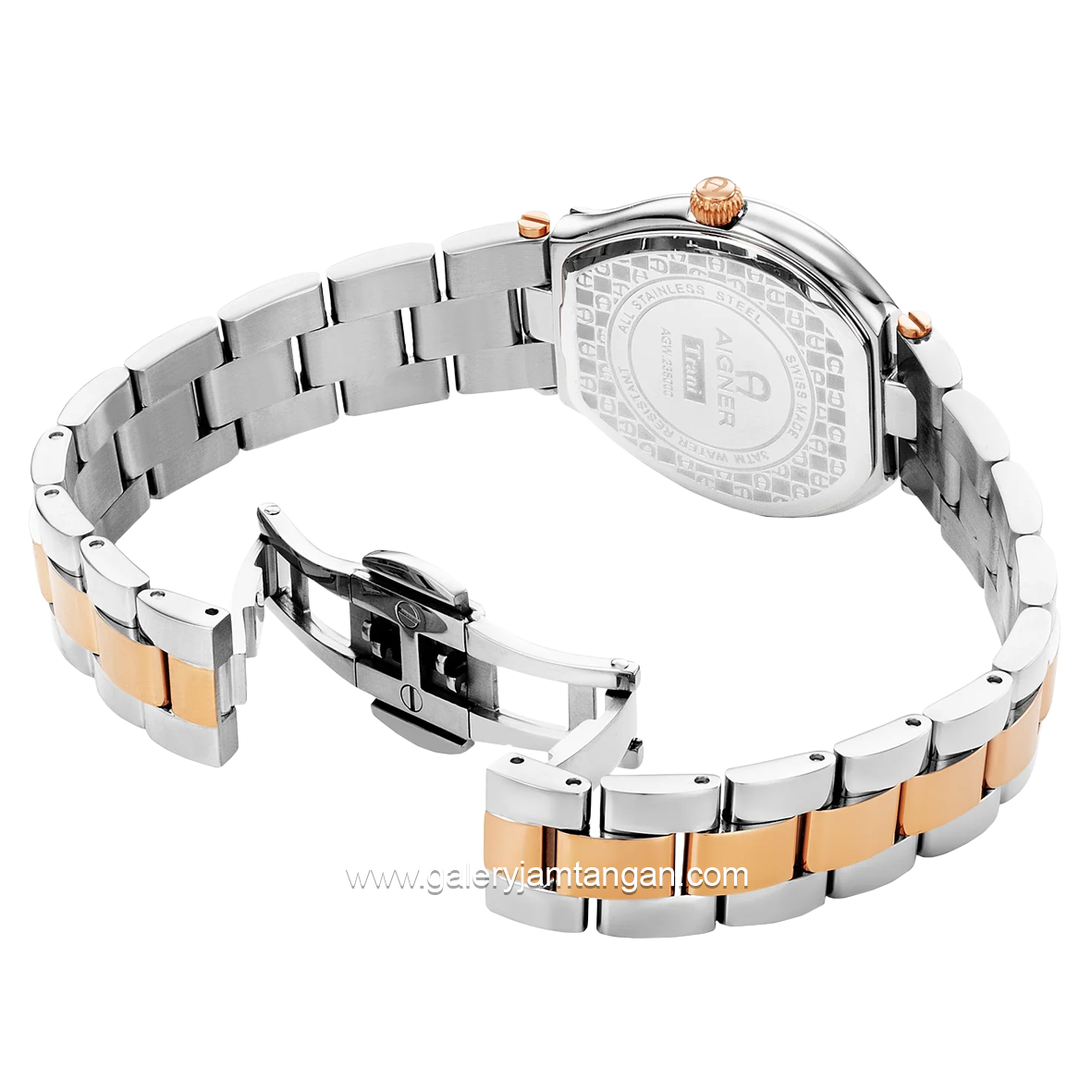 AIGNER TRANI AGW.238011 Women's Watch Silver Rosegold Dial Silver Swiss Made