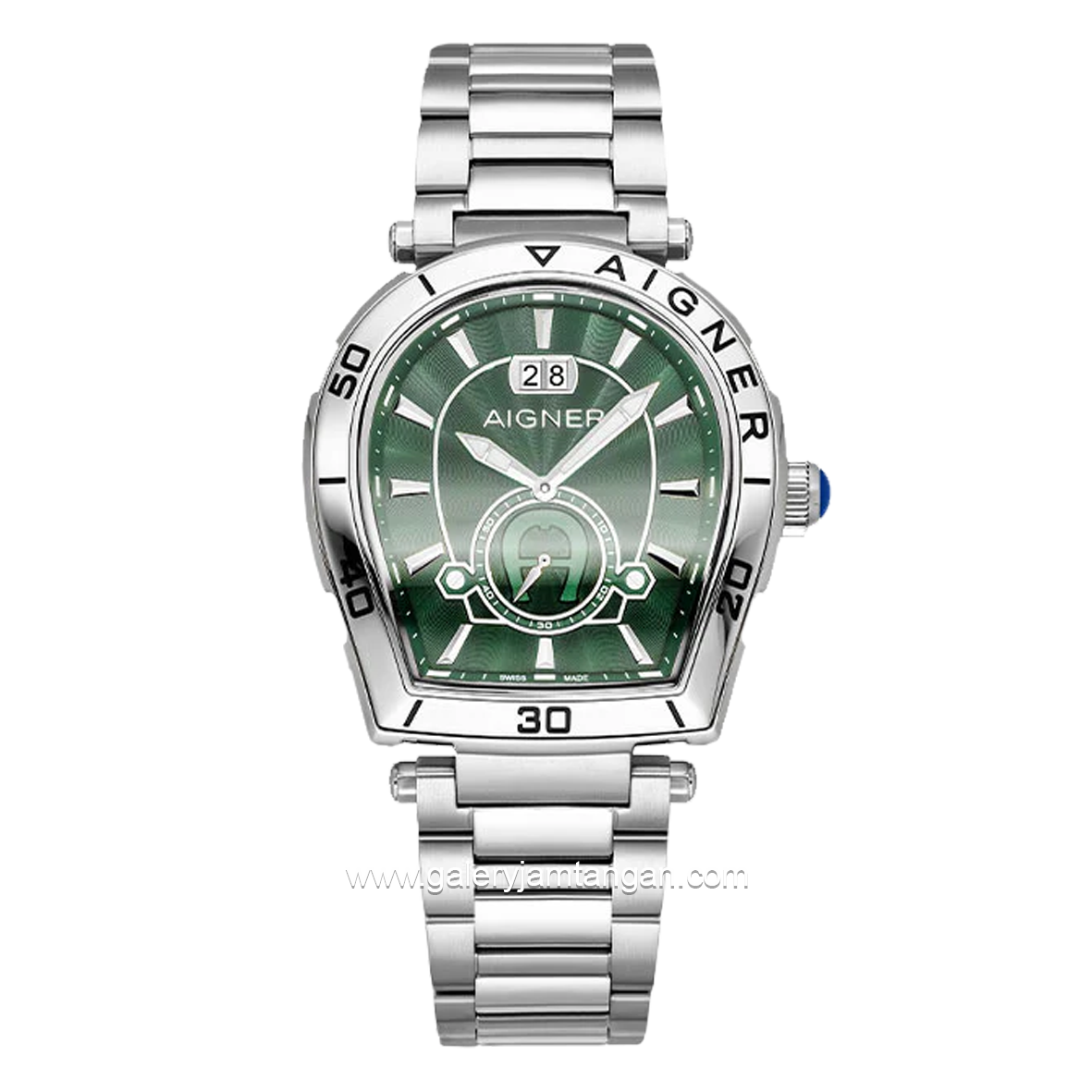 AIGNER TRAPANI AGW.262001 Men Watch Silver Dial Green Swiss Made
