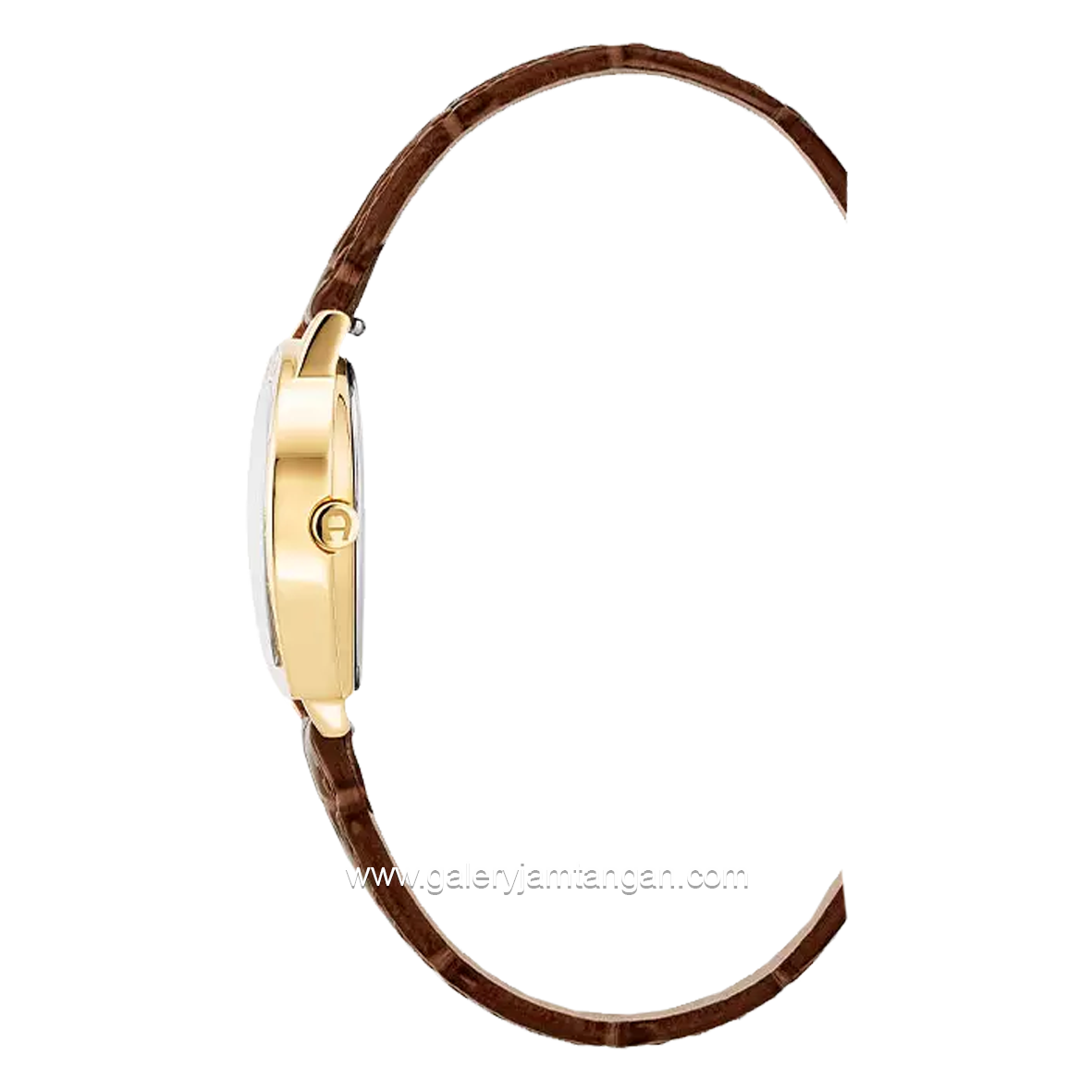Aigner AOSTA II AGW.280002.C Brown Rosegold Leather Swiss Made Free Strap