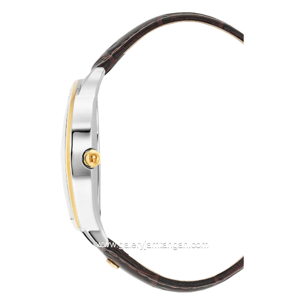 AIGNER CHIETI AGW.245003 Brown Gold Dial White Leather Watch Swiss Made