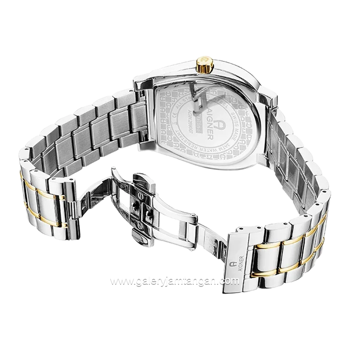 AIGNER DAIANO AGW.269007 Silver Combinasi Gold Dial Green Stainless Steel