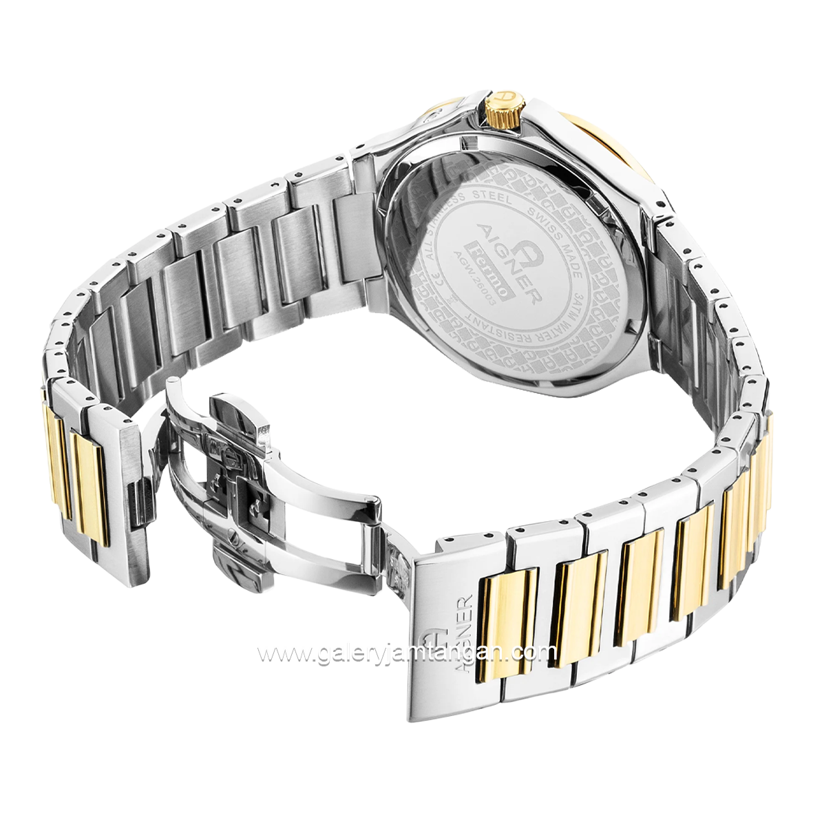AIGNER FERMO AGW.266003 Silver Gold Dial White Swiss Made