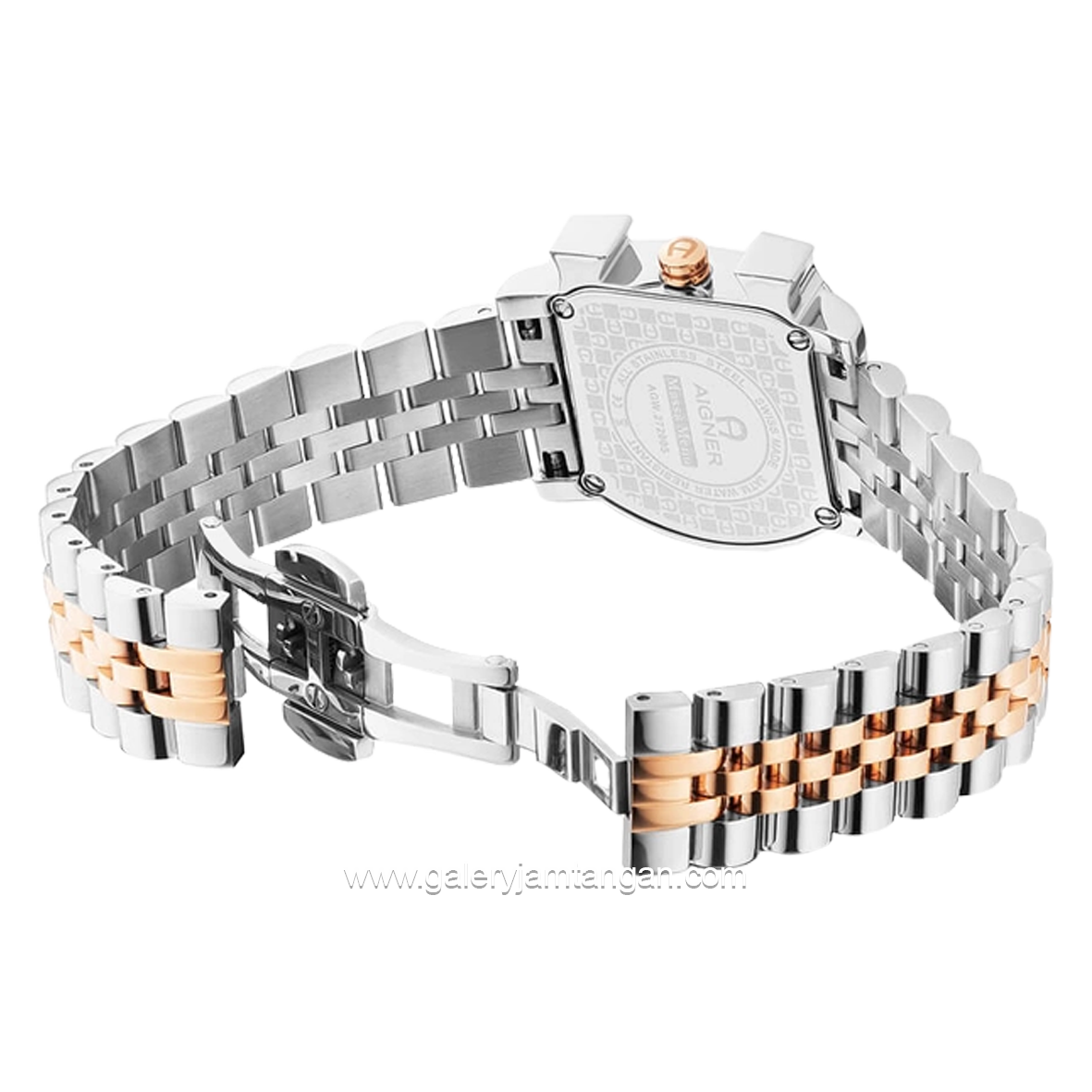 AIGNER MASSA DUE AGW.249004 Women's Silver Rosegold Dial Green Stainless Steel Swiss Made