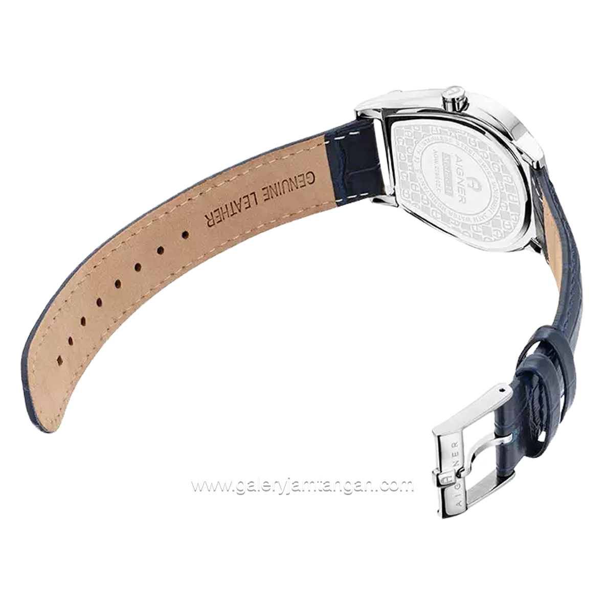 AIGNER MOLISE II AGW.278002.C Blue Silver Leather Strap Swiss Made