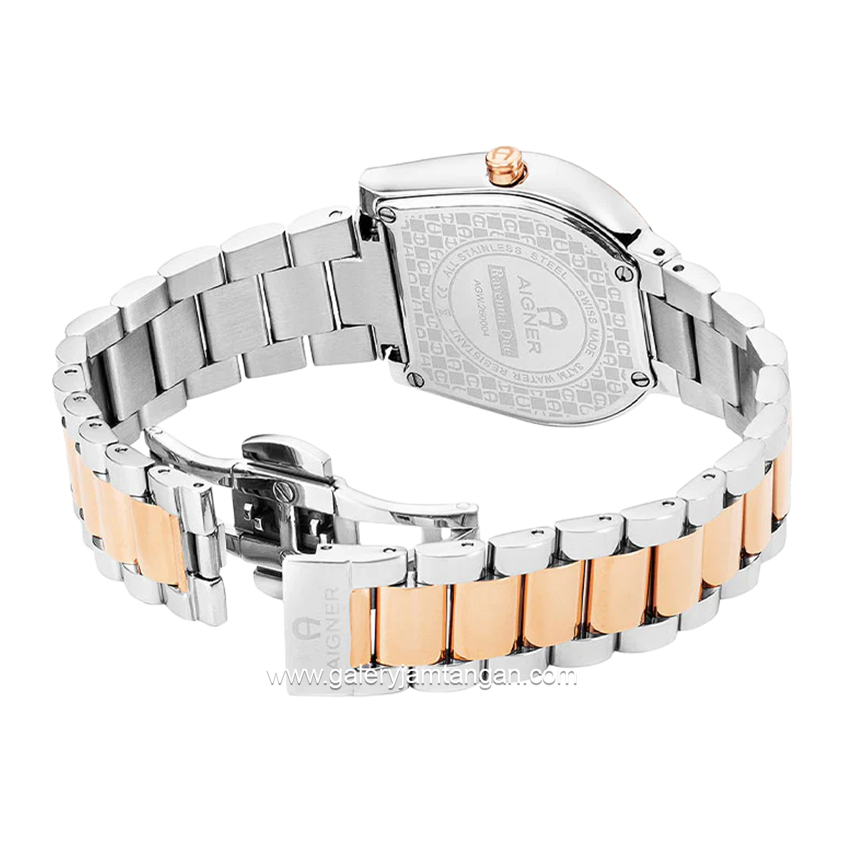 AIGNER RAVENNA DUE AGW.259004 Women's Watch Silver Rosegold Dial White MOP Swiss Made
