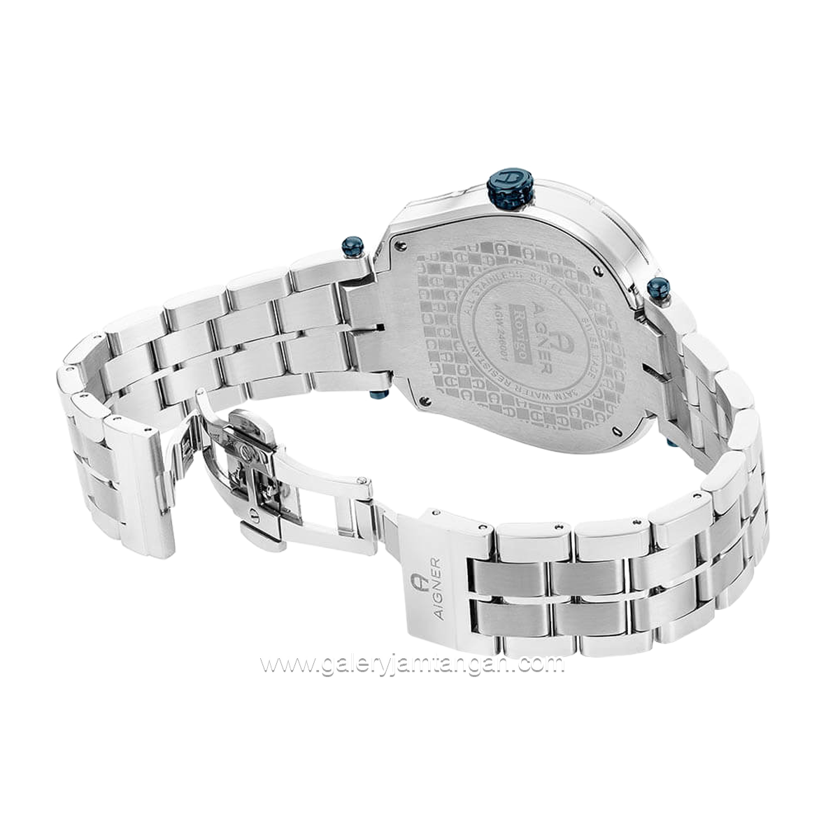 AIGNER ROVIGO AGW.246001 Silver Ring Blue Watch Swiss Made