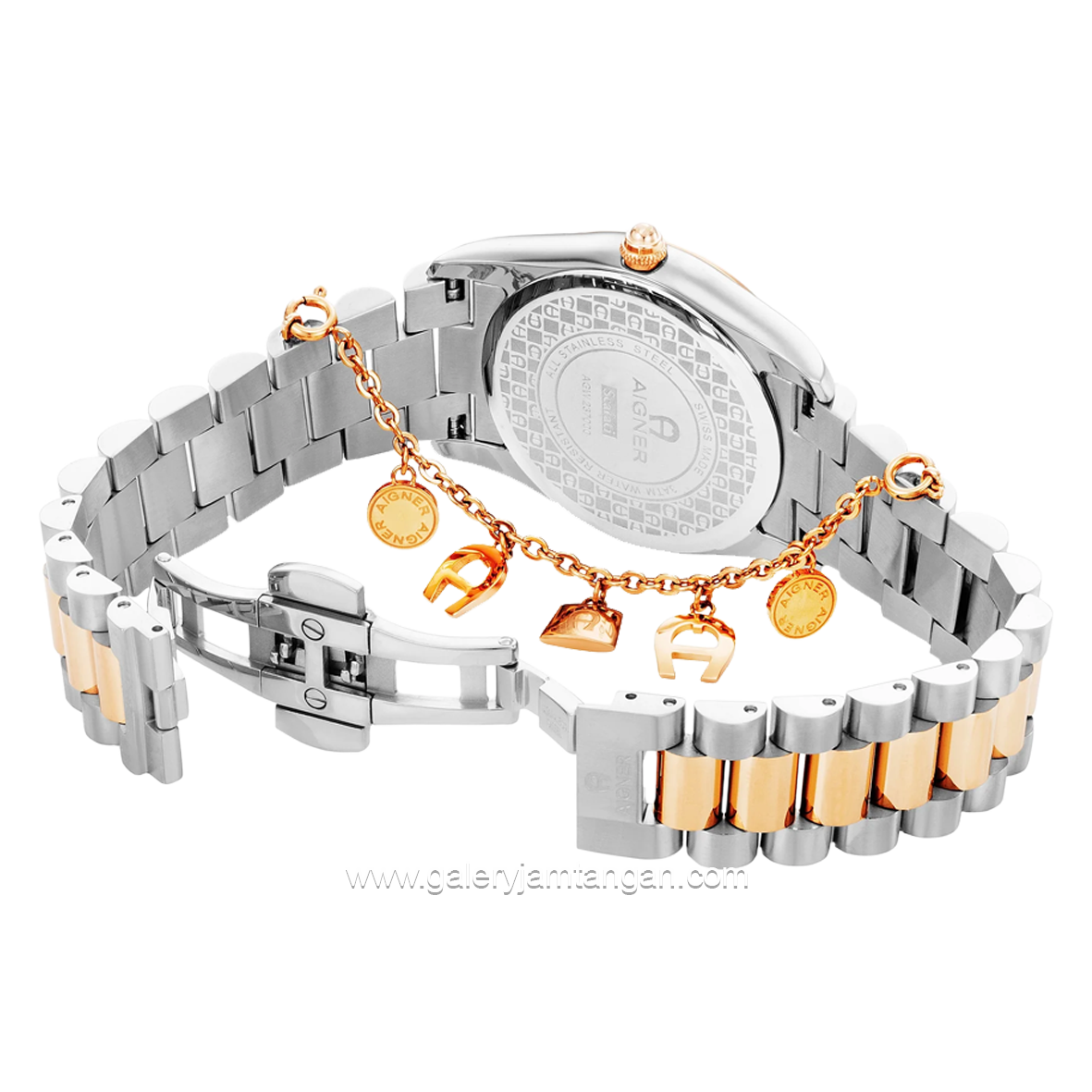 AIGNER SCAFATI AGW.237002 Women's Watch Silver Rosegold Swiss Made