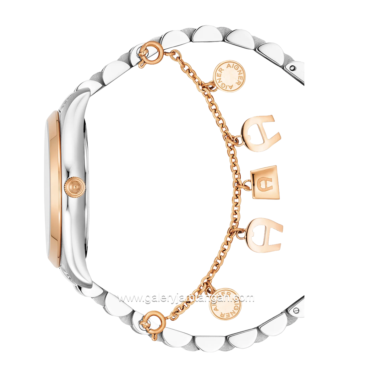 AIGNER SCAFATI AGW.237002 Women's Watch Silver Rosegold Swiss Made
