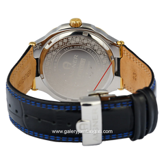 AIGNER TAVIANO 2 AGW.241003 Leather Black Silver Dial Blue Watch Swiss Made