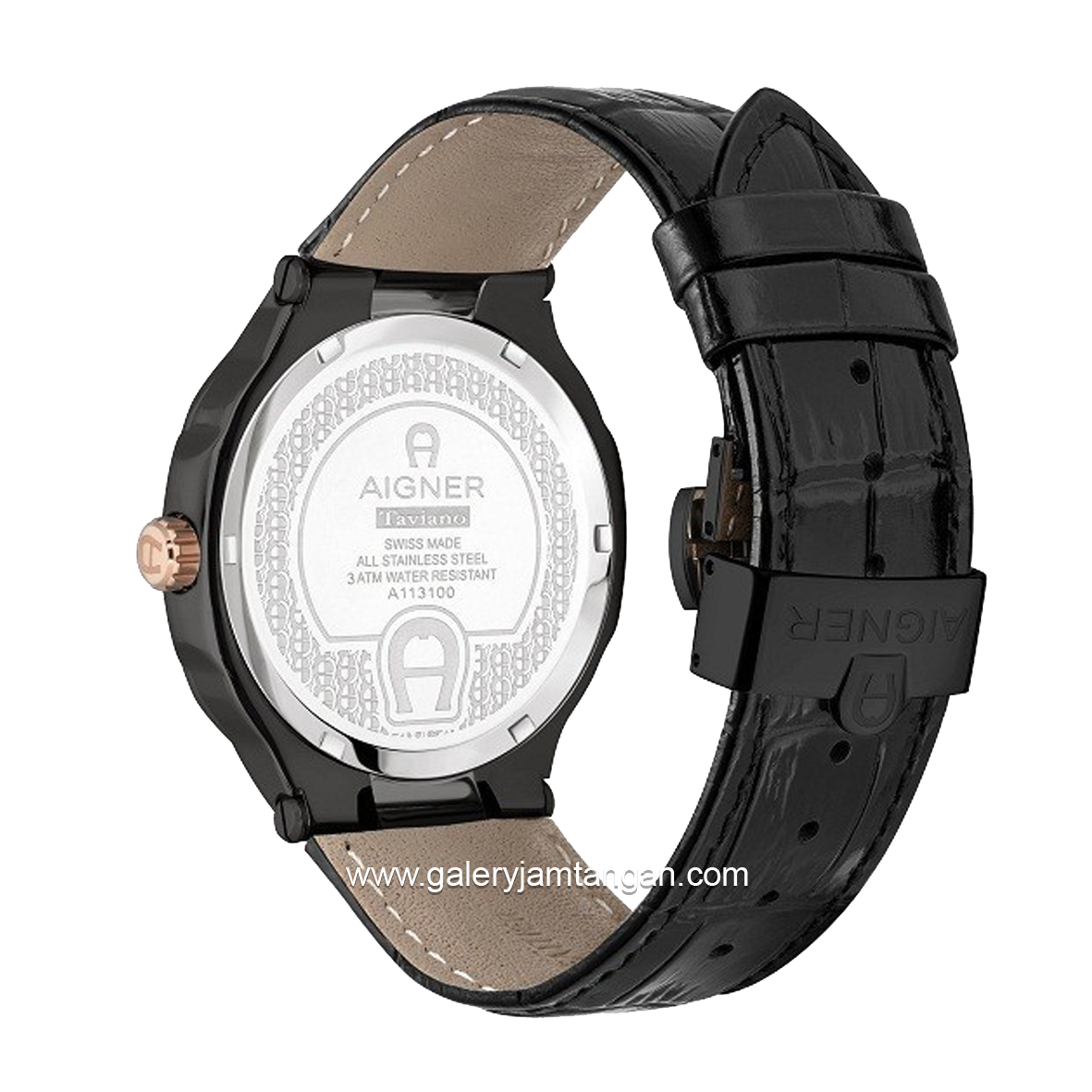 AIGNER TAVIANO A113126 Black Leather Watch Series Swiss Made