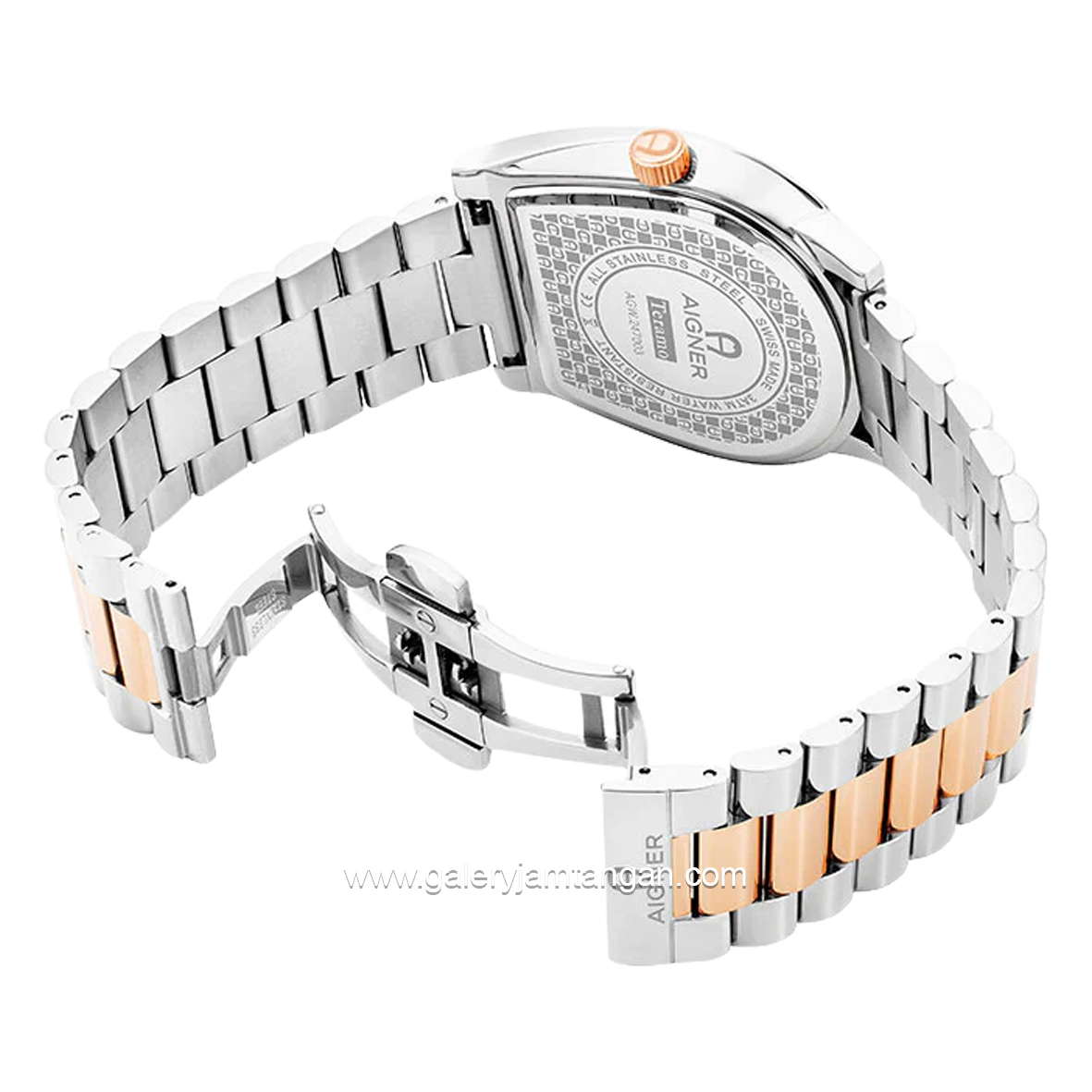 AIGNER TERAMO AGW.247003 Silver Rosegold  Dial Blue Watch Swiss Made