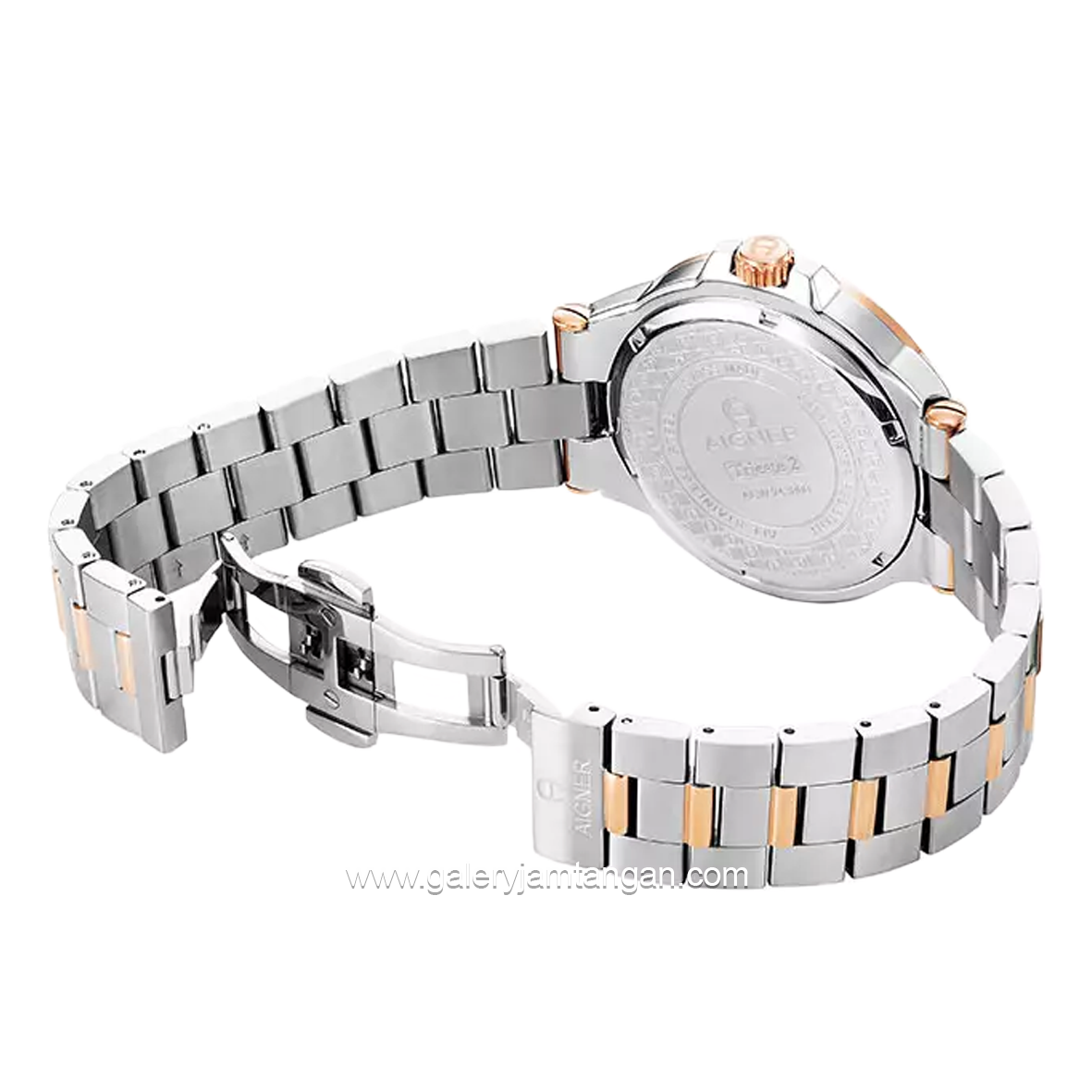 AIGNER TRIESTE 2 AGW.243005 Silver Rosegold Dial Blue Watch Swiss Made