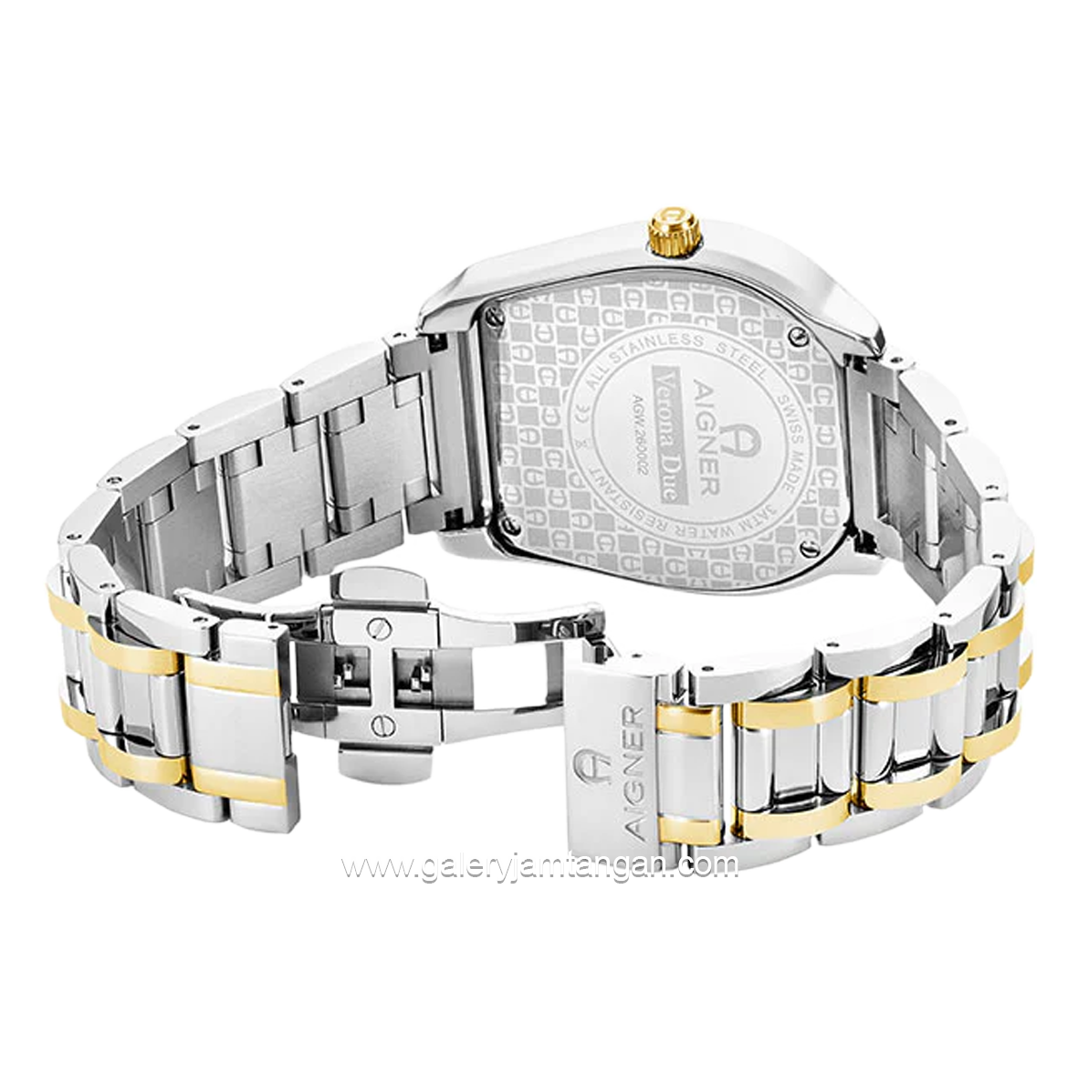 AIGNER VERONA DUE AGW.260002 Silver Gold Watch Swiss Made