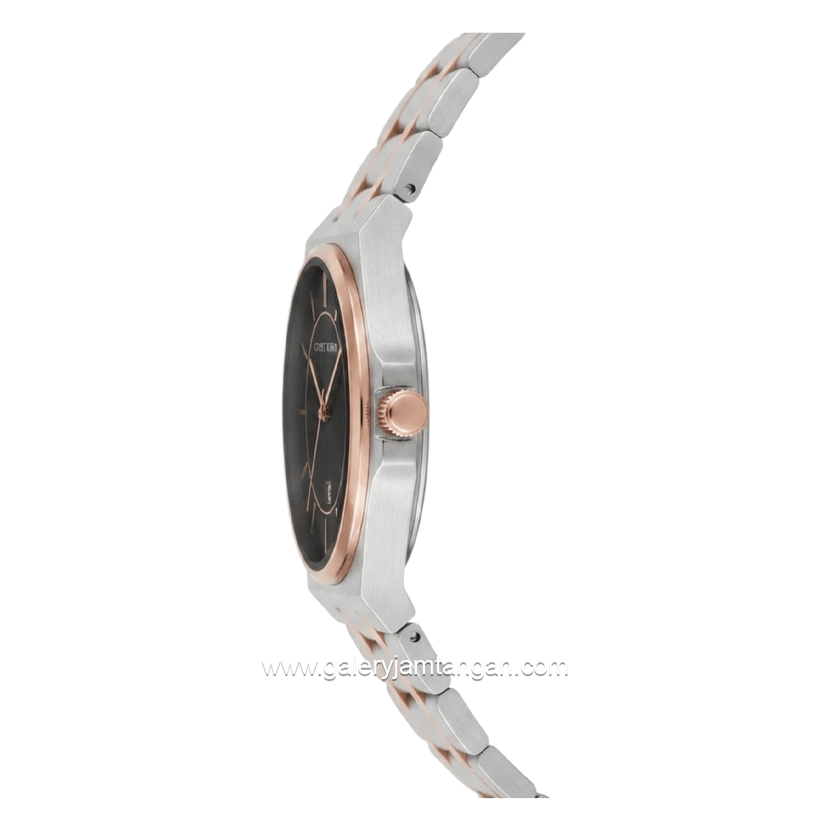 CHRIST VERRA AMORÉL CV 12405G-14 BLK Men Silver Rosegold Dial Black Stainless Steel