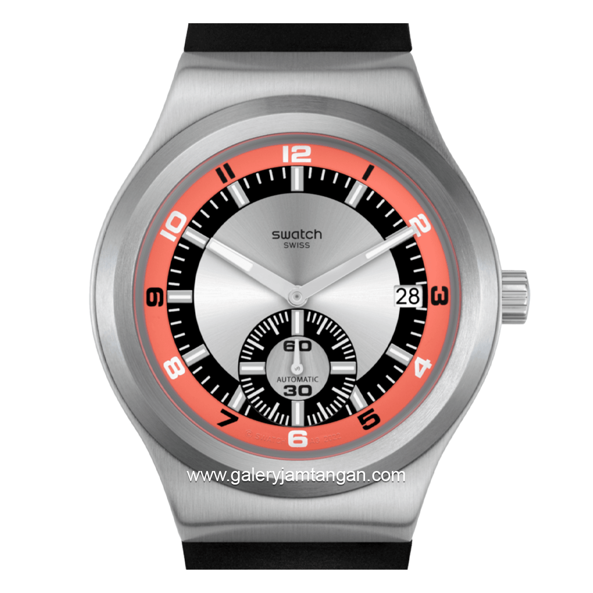SWATCH SY23S413 Black Silver Rubber Strap