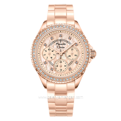 Alexandre Christie AC 2B16 BF Pink Rosegold Multifunction Ceramic Strap
