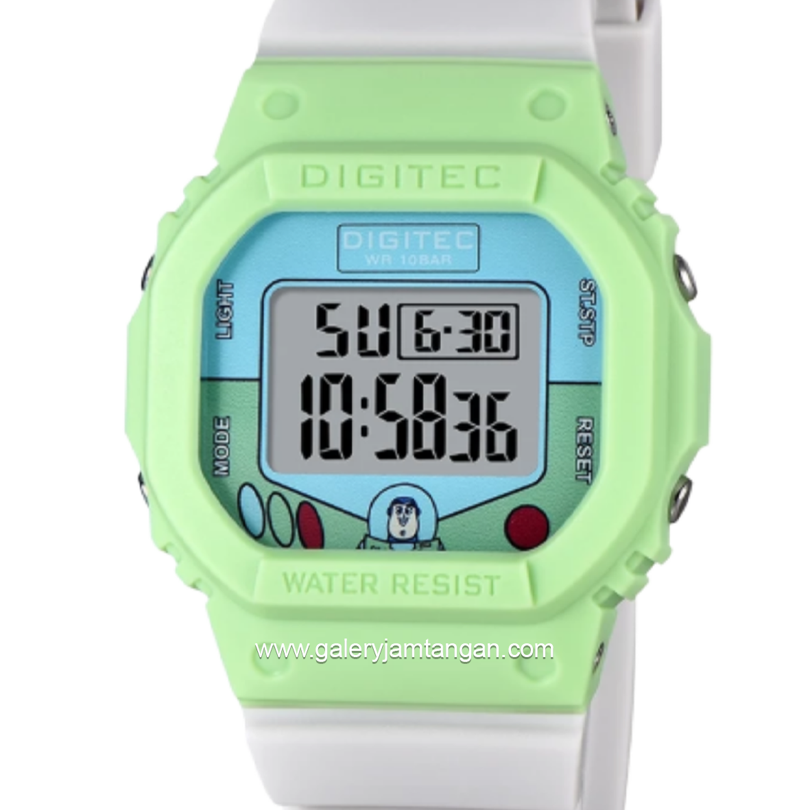 DIGITEC BDG-7100T-PX Disney Pixar Green White Digital Rubber Strap