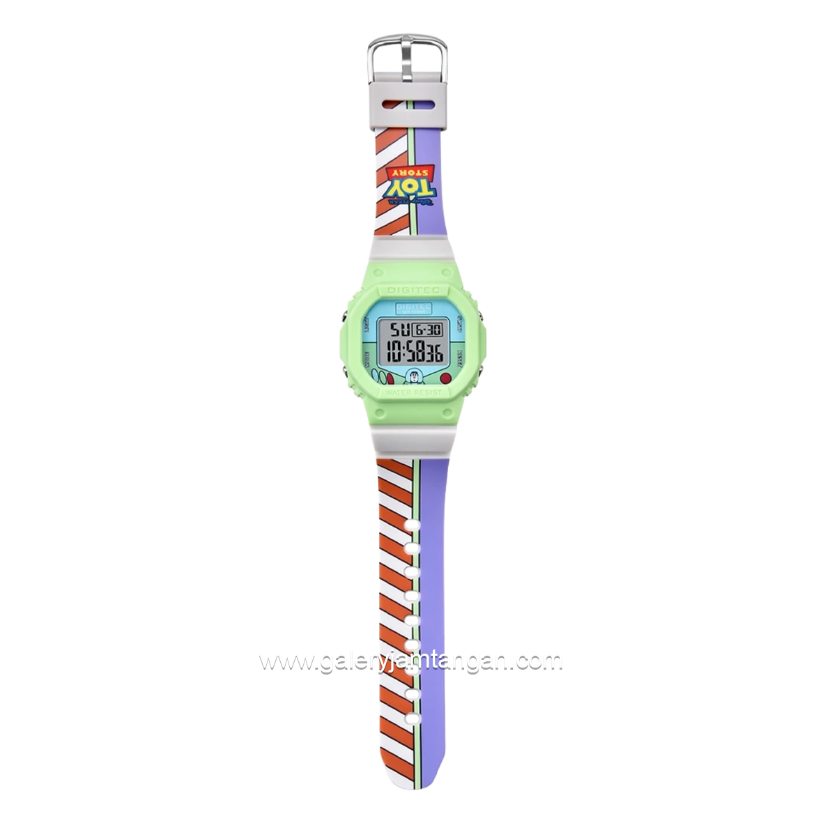 DIGITEC BDG-7100T-PX Disney Pixar Green White Digital Rubber Strap