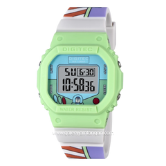 DIGITEC BDG-7100T-PX Disney Pixar Green White Digital Rubber Strap