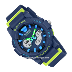 DIGITEC BDA-2063T Navy Digital Analog Rubber Strap