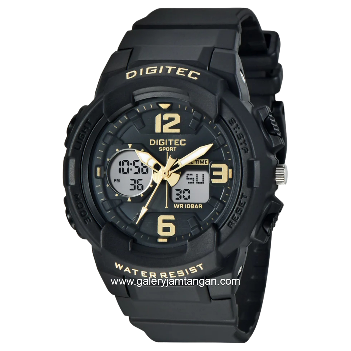 DIGITEC BDA-4120T Black Digital Analog Rubber Strap