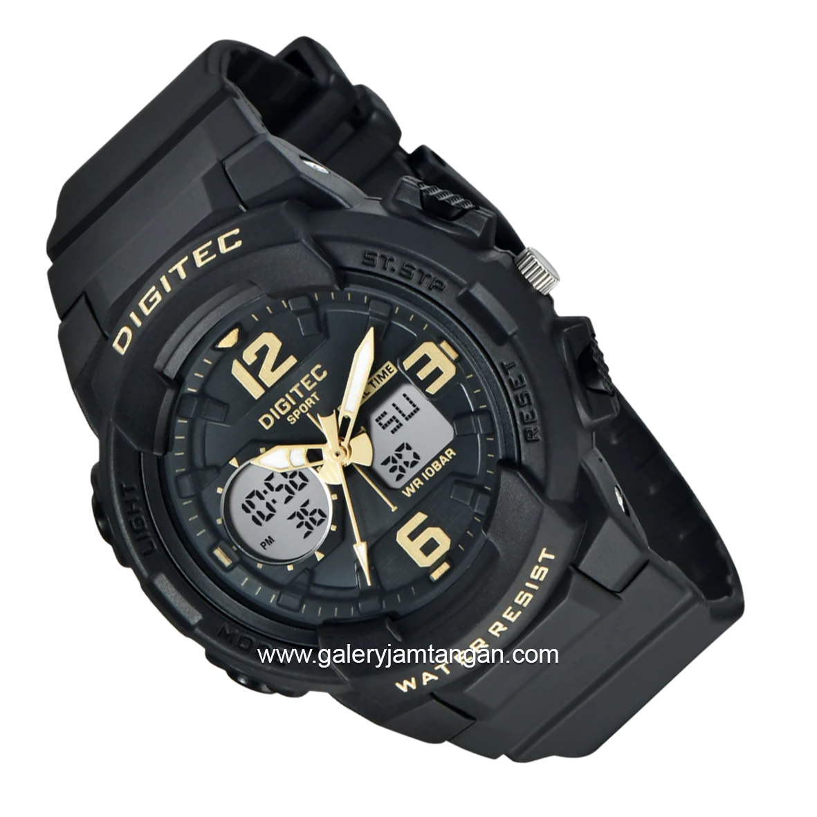 DIGITEC BDA-4120T Black Digital Analog Rubber Strap