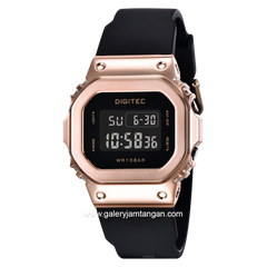 DIGITEC BDG-7054T Full Digital Black Rosegold Rubber Strap