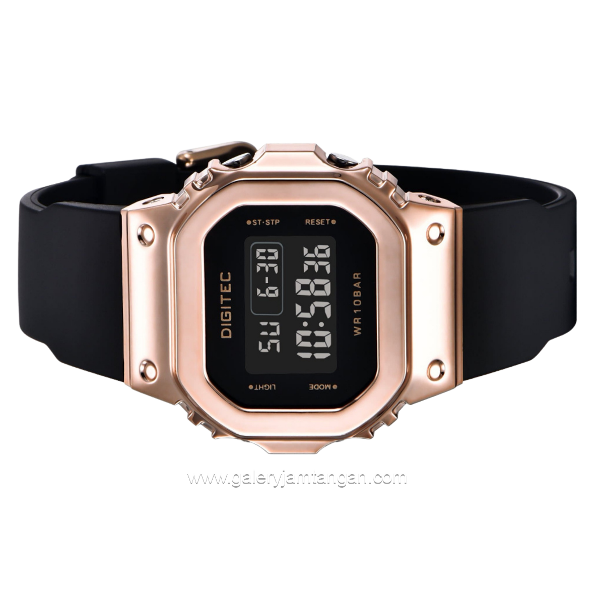 DIGITEC BDG-7054T Full Digital Black Rosegold Rubber Strap
