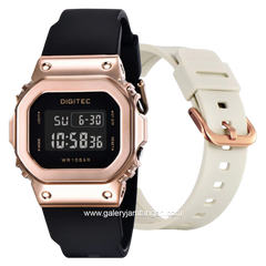DIGITEC BDG-7054T Full Digital Black Rosegold Rubber Strap