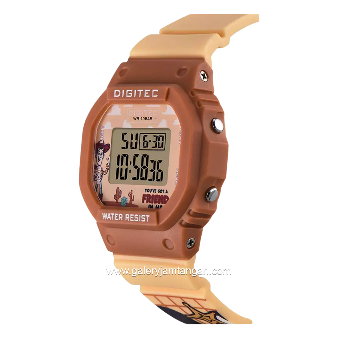 DIGITEC BDG-7100T-PX Disney Pixar Brown Digital Rubber Strap