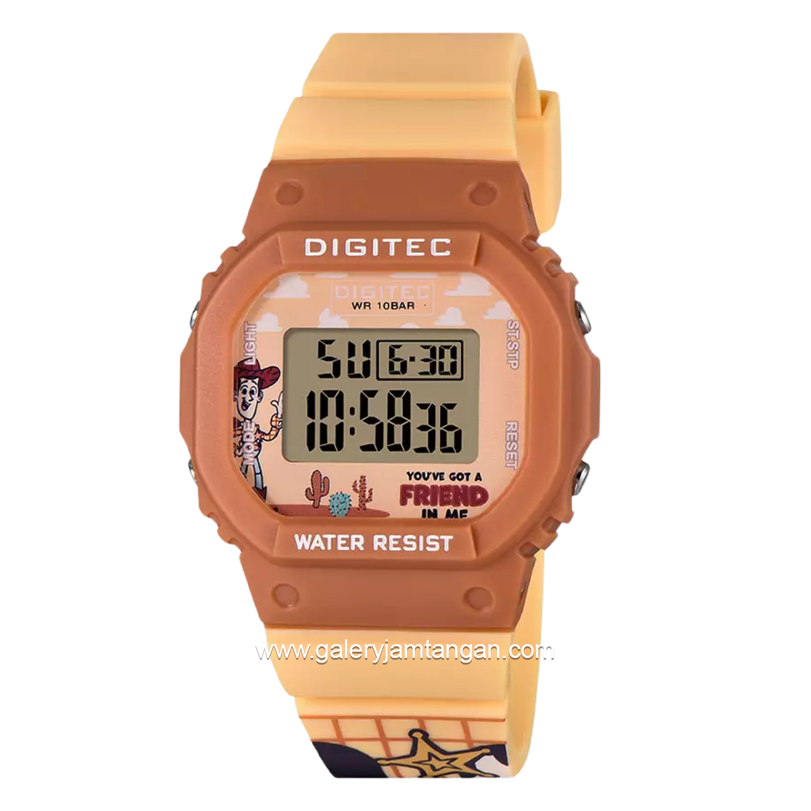 DIGITEC BDG-7100T-PX Disney Pixar Brown Digital Rubber Strap