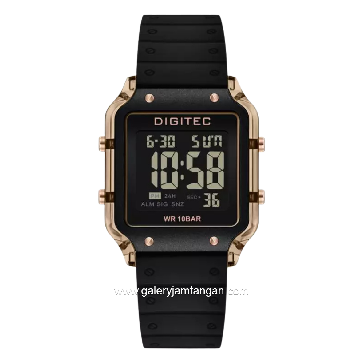 DIGITEC BDG-7133T Black Rosegold Digital Rubber Strap