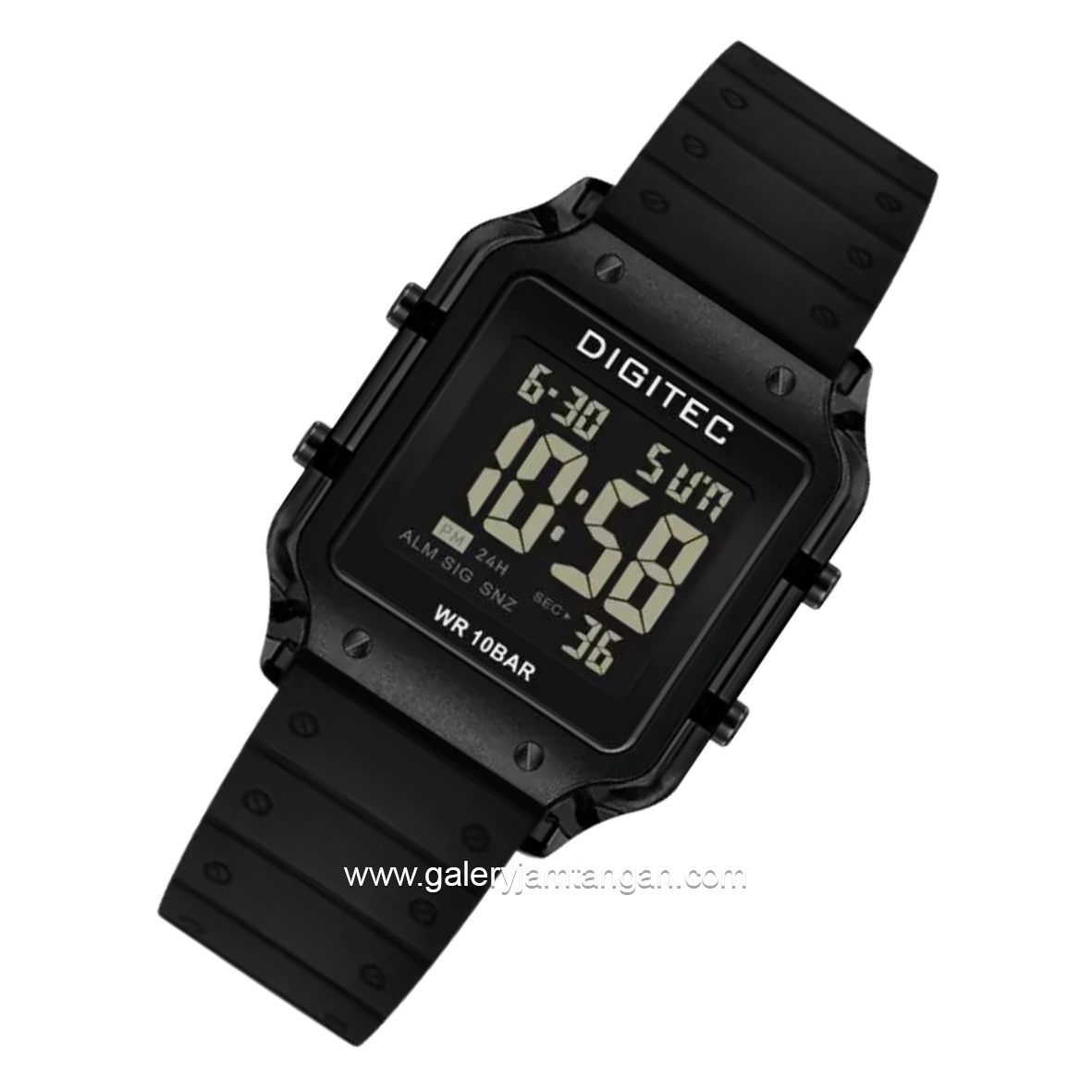 DIGITEC BDG-7133T Black Digital Rubber Strap