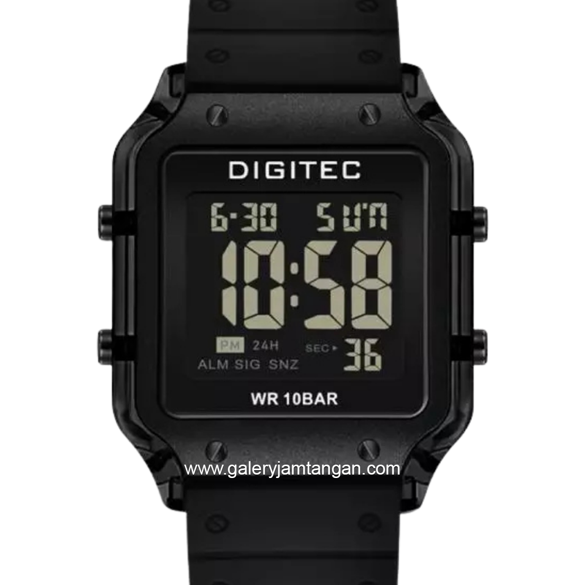 DIGITEC BDG-7133T Black Digital Rubber Strap