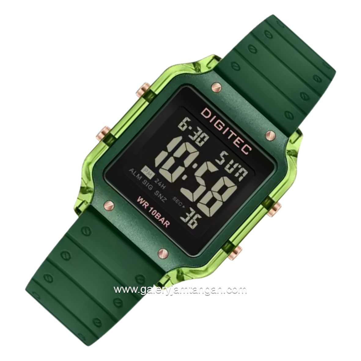 DIGITEC BDG-7133T Green Digital Rubber Strap