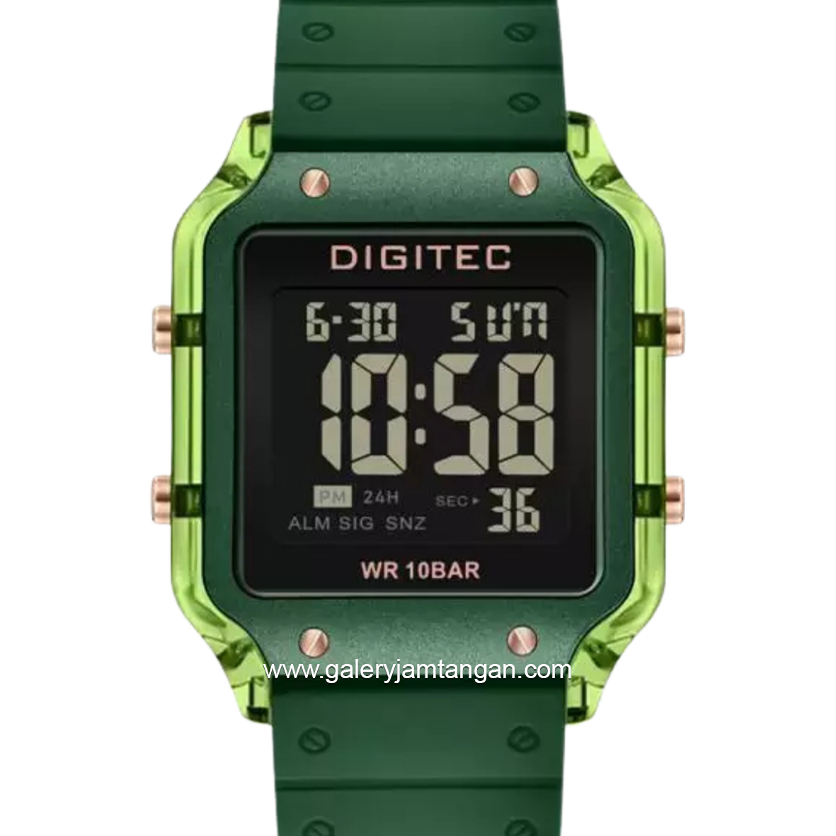 DIGITEC BDG-7133T Green Digital Rubber Strap