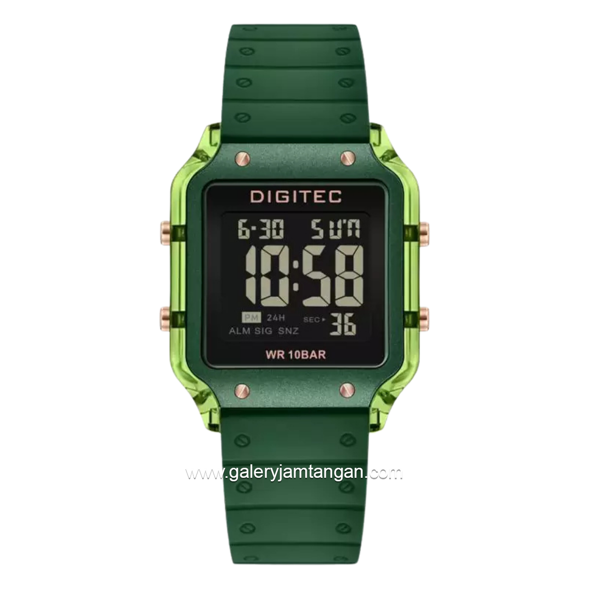 DIGITEC BDG-7133T Green Digital Rubber Strap