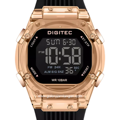 DIGITEC BDG-7208T Black Rosegold Digital Rubber Strap