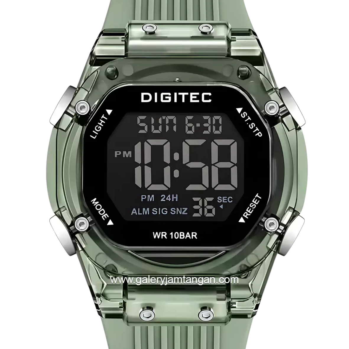 DIGITEC BDG-7208T Full Green Digital Rubber Strap