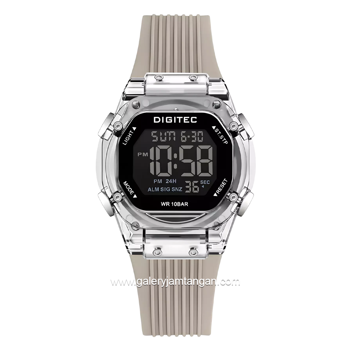 DIGITEC BDG-7208T Grey Digital Rubber Strap