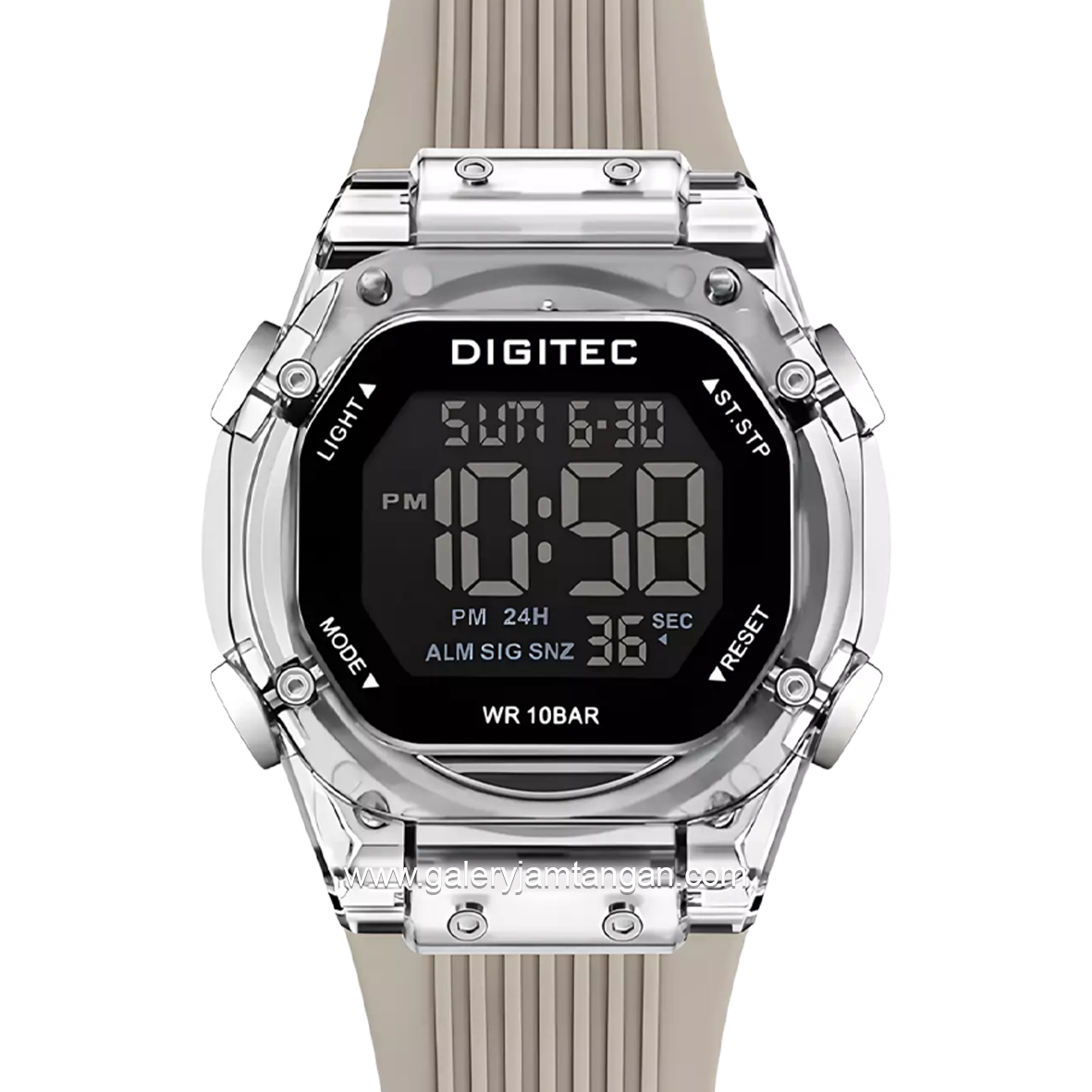 DIGITEC BDG-7208T Grey Digital Rubber Strap
