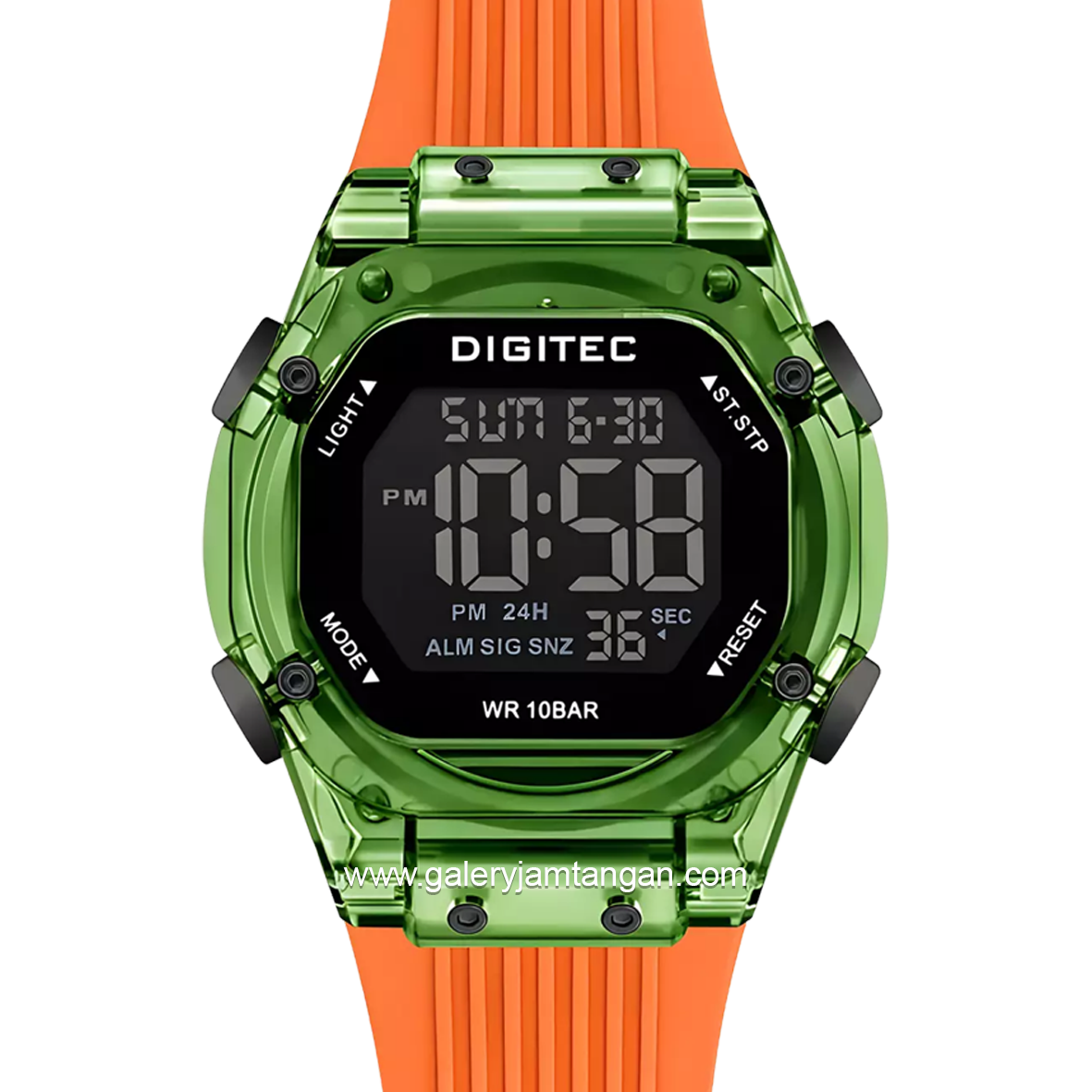 DIGITEC BDG-7208T Orange Green Digital Rubber Strap