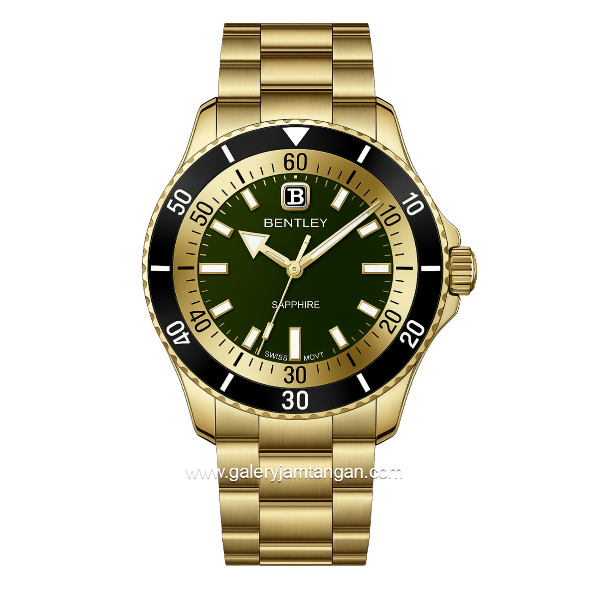 BENTLEY BL-20-31 Gold Dial Green Stainless Steel Strap