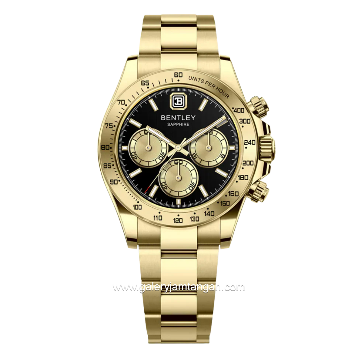 BENTLEY BL-21-33 Gold Dial Black Stainless Steel Strap