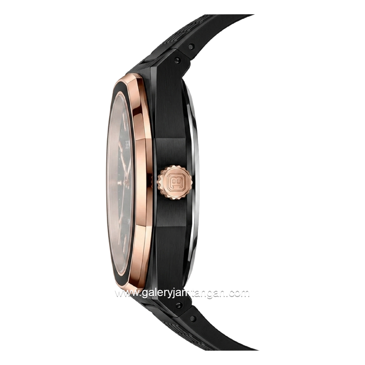 BENTLEY THE AURARAY BL-24-00 Black Rosegold Rubber Strap