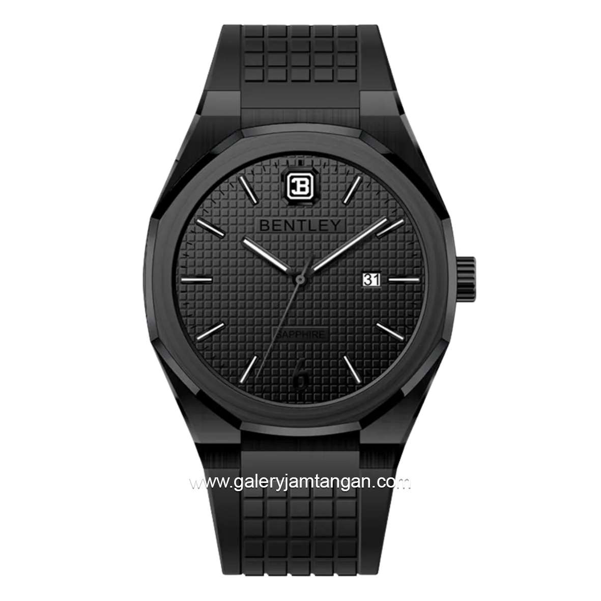 BENTLEY THE AURARAY BL-24-05 Full Black Rubber Strap